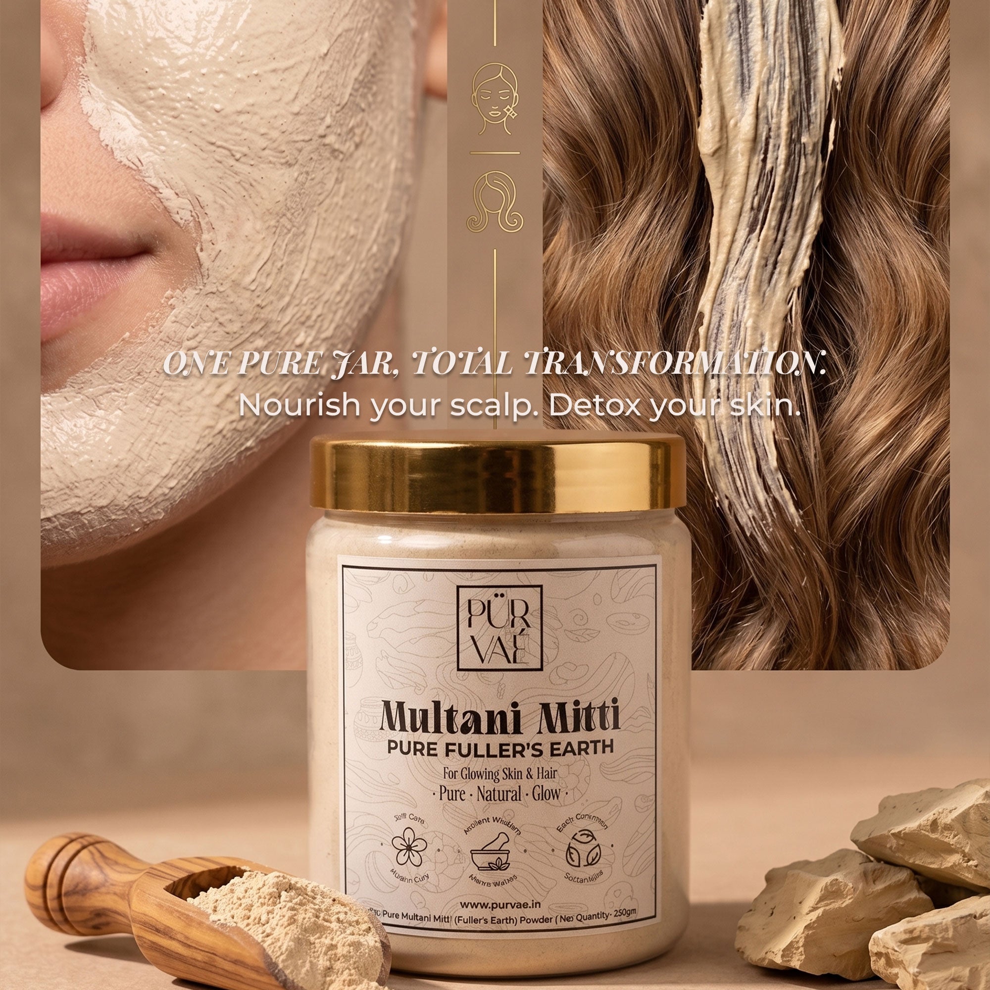Purvae Multani Mitti | Pure Fuller's Earth Powder