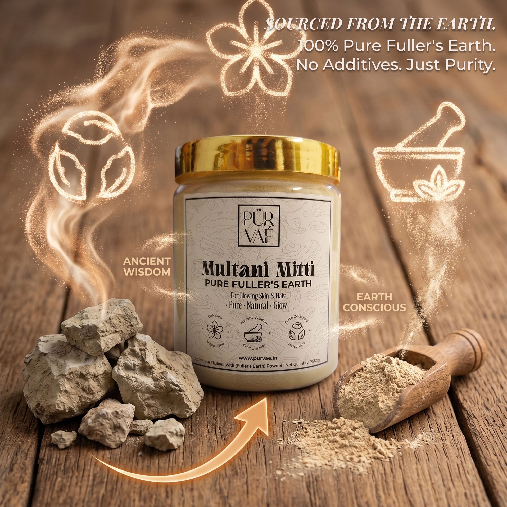 Purvae Multani Mitti | Pure Fuller's Earth Powder