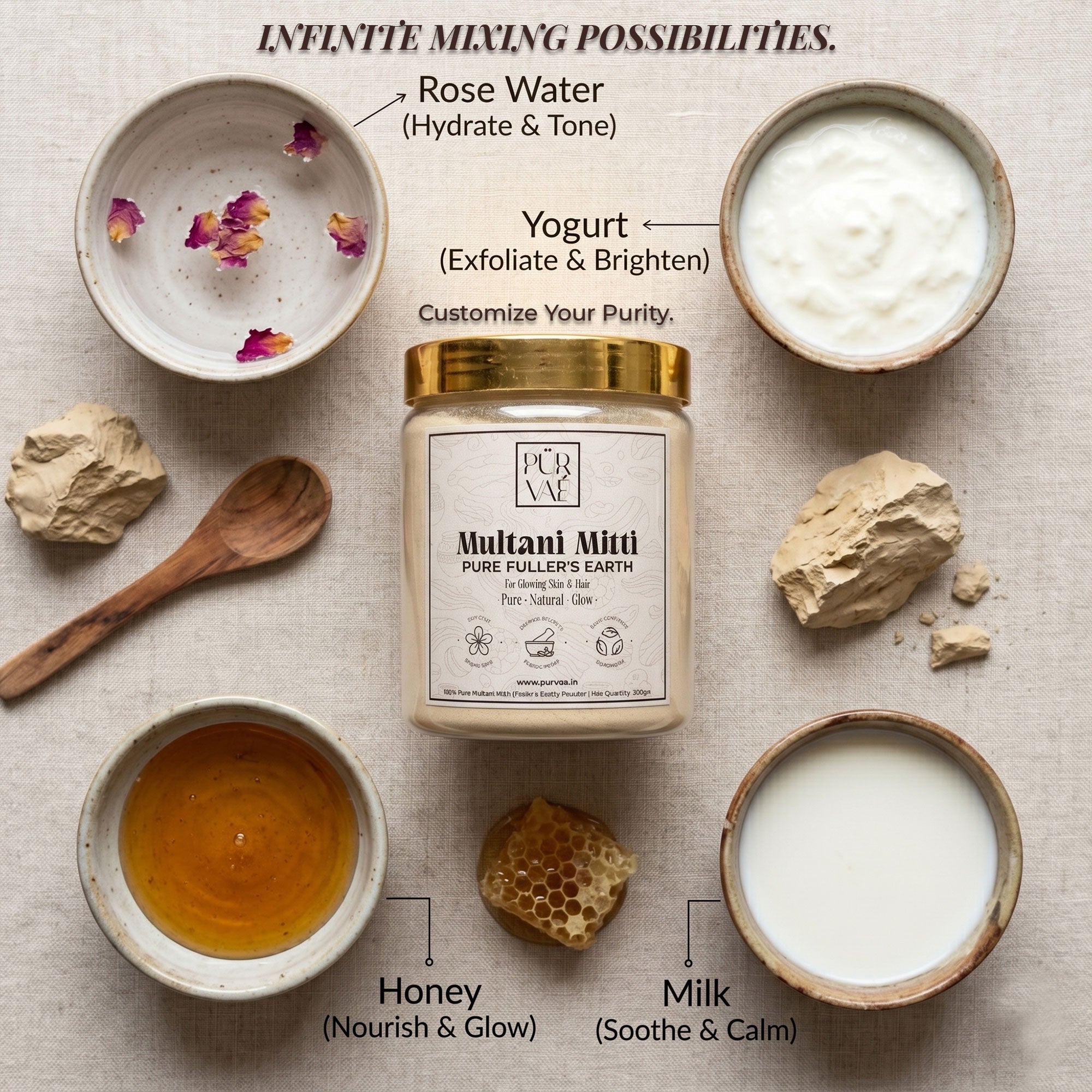 Purvae Multani Mitti | Pure Fuller's Earth Powder