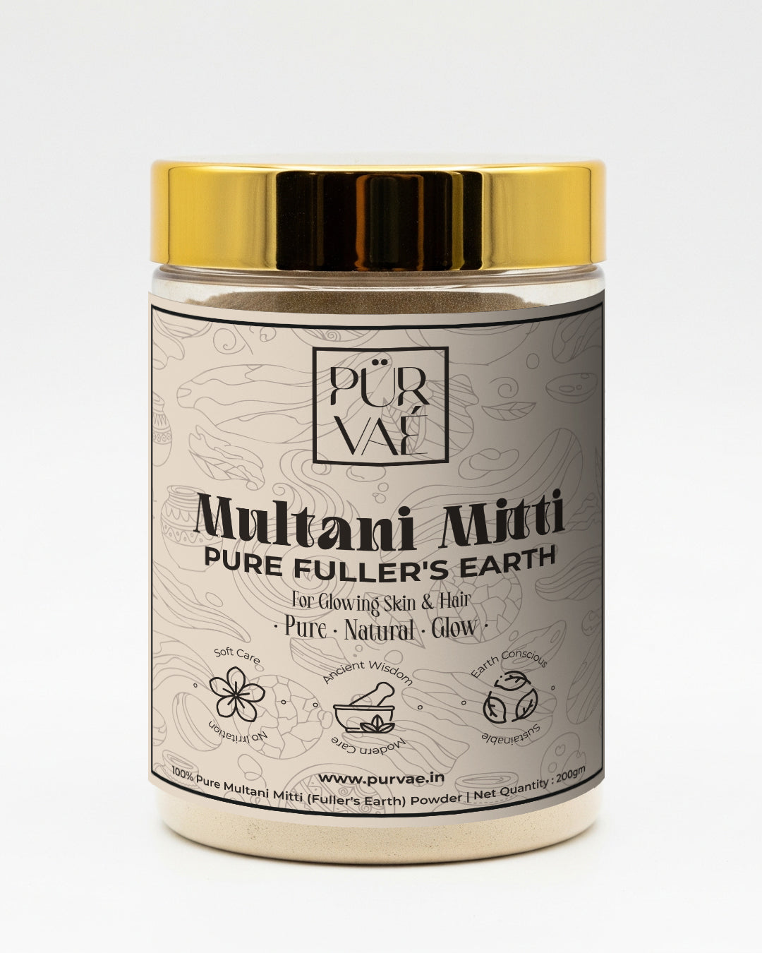 Purvae Multani Mitti | Pure Fuller's Earth for Glowing Skin & Healthy Hair