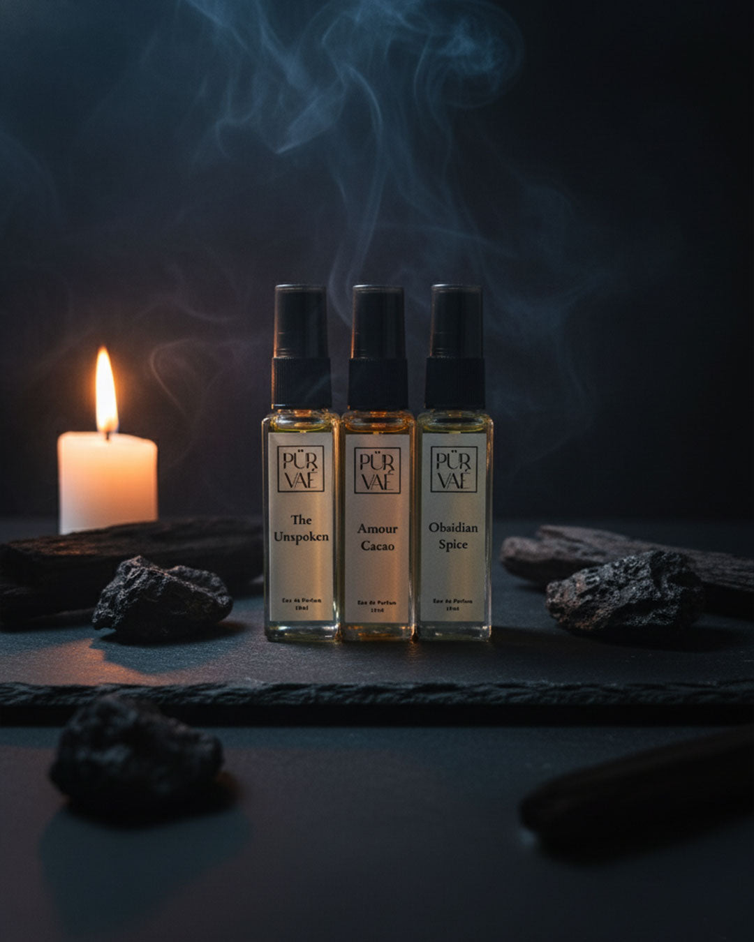 Purvae Nocturne Whispers – Perfume Set of 3 (Evening Edit) | Deep, Romantic & Night-Ready