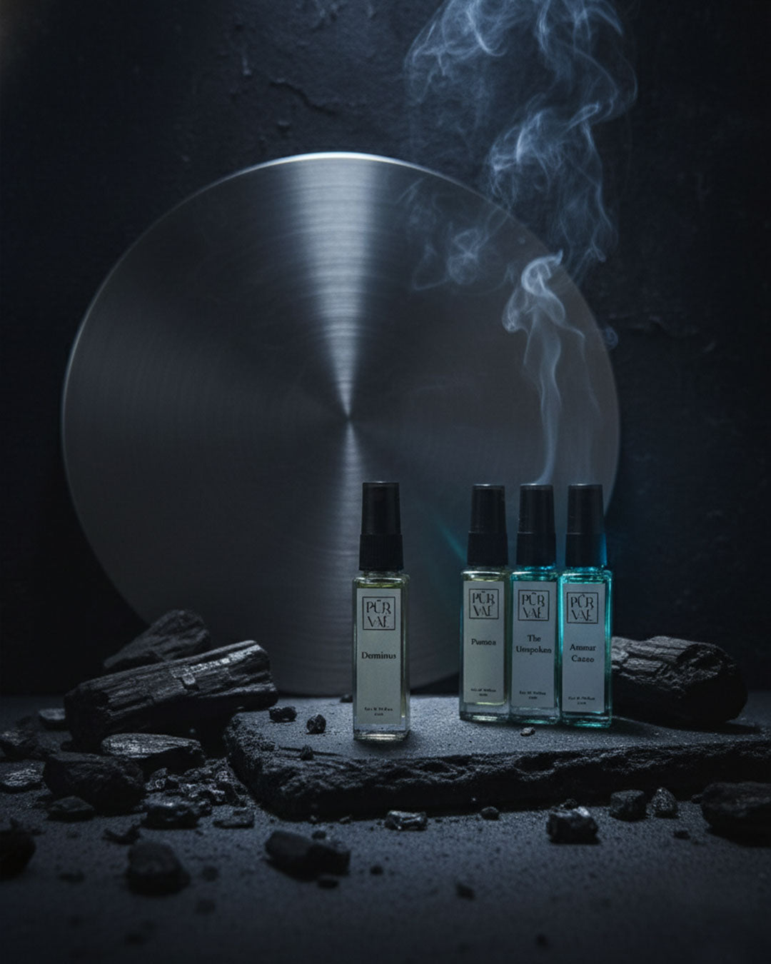 Purvae Obsidian Realm – Perfume Set of 5 (For Him) | Bold, Woody & Long-Lasting Collection