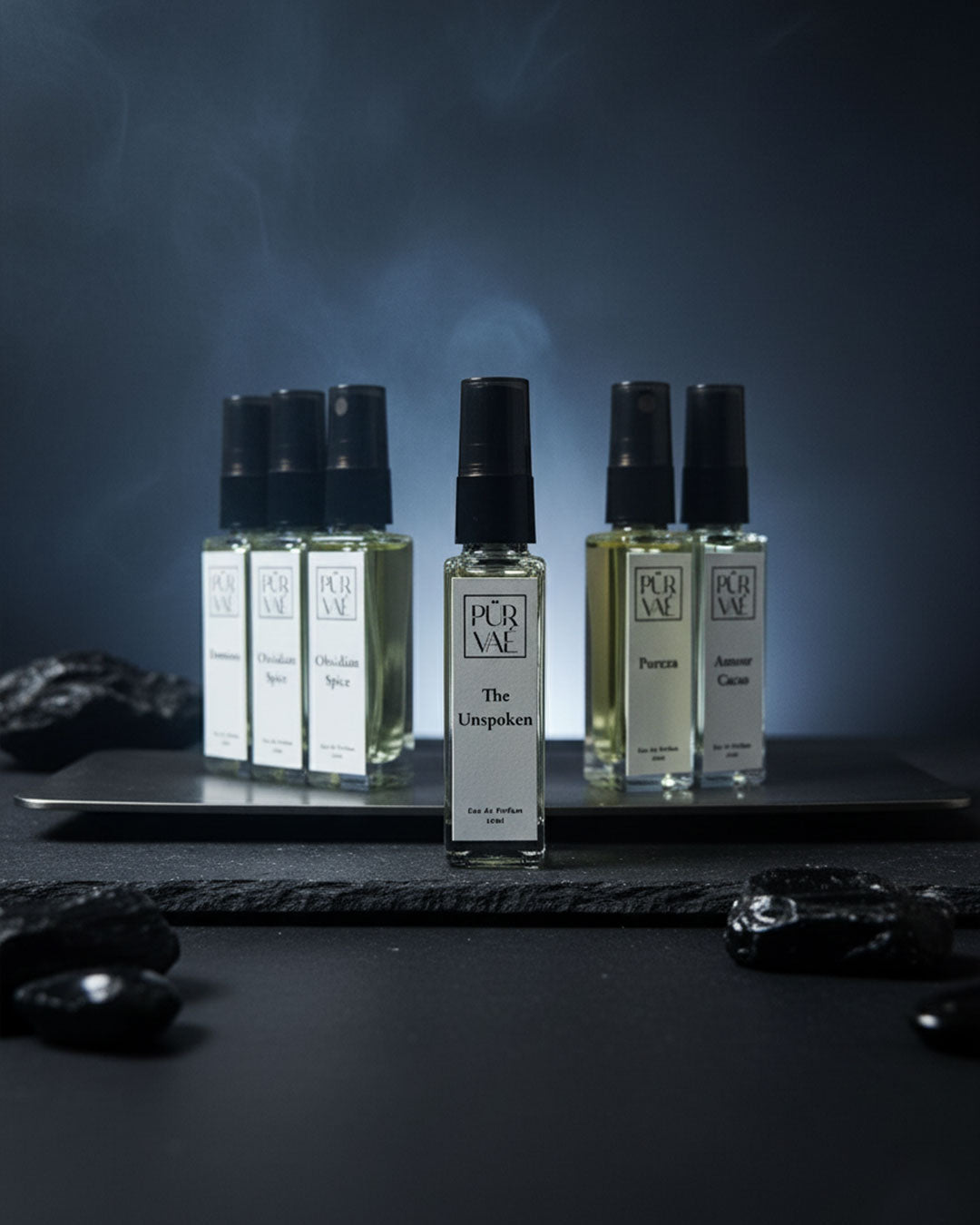Purvae Obsidian Realm – Perfume Set of 5 (For Him) | Bold, Woody & Long-Lasting Collection