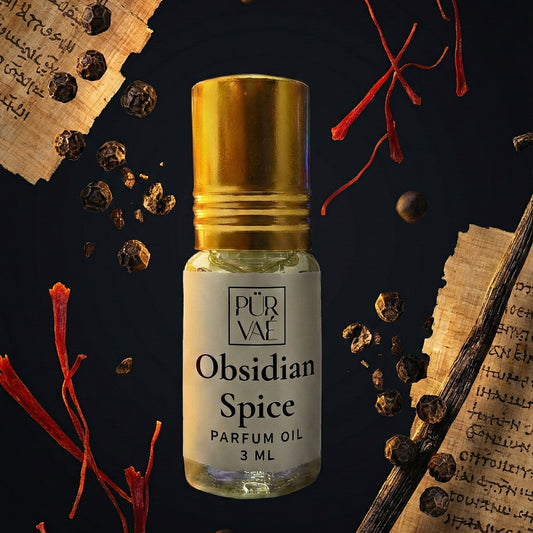 Obsidian Spice – Saffron, Oud & Amber Parfum Oil Roll-On