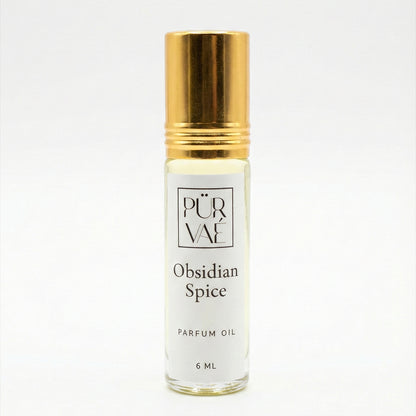 Obsidian Spice – Saffron, Oud & Amber Parfum Oil Roll-On