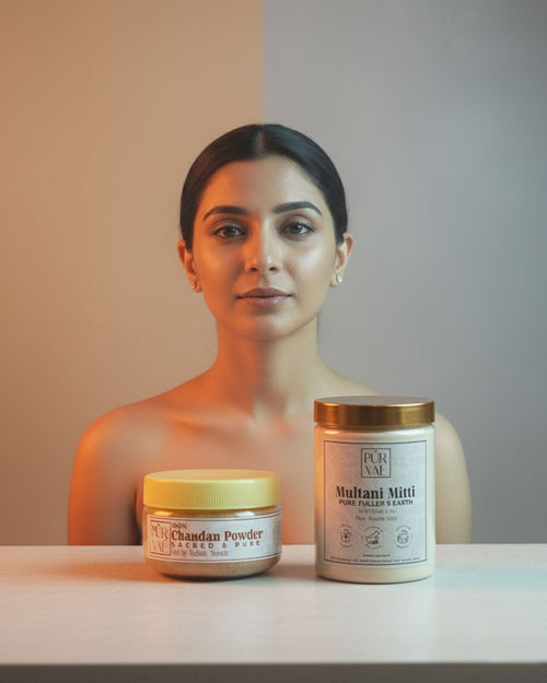 Purvae Balance Ritual | Sandalwood & Multani Mitti Duo for Balanced, Clarified Skin