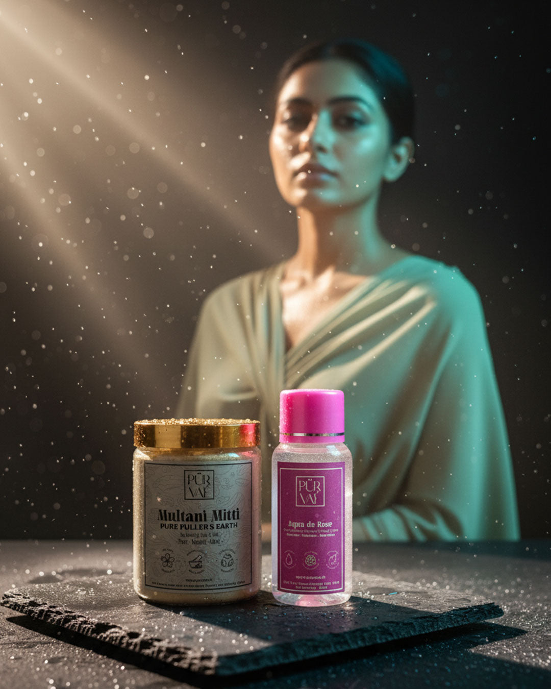 Multani Mitti and rose water set for a clay face pack