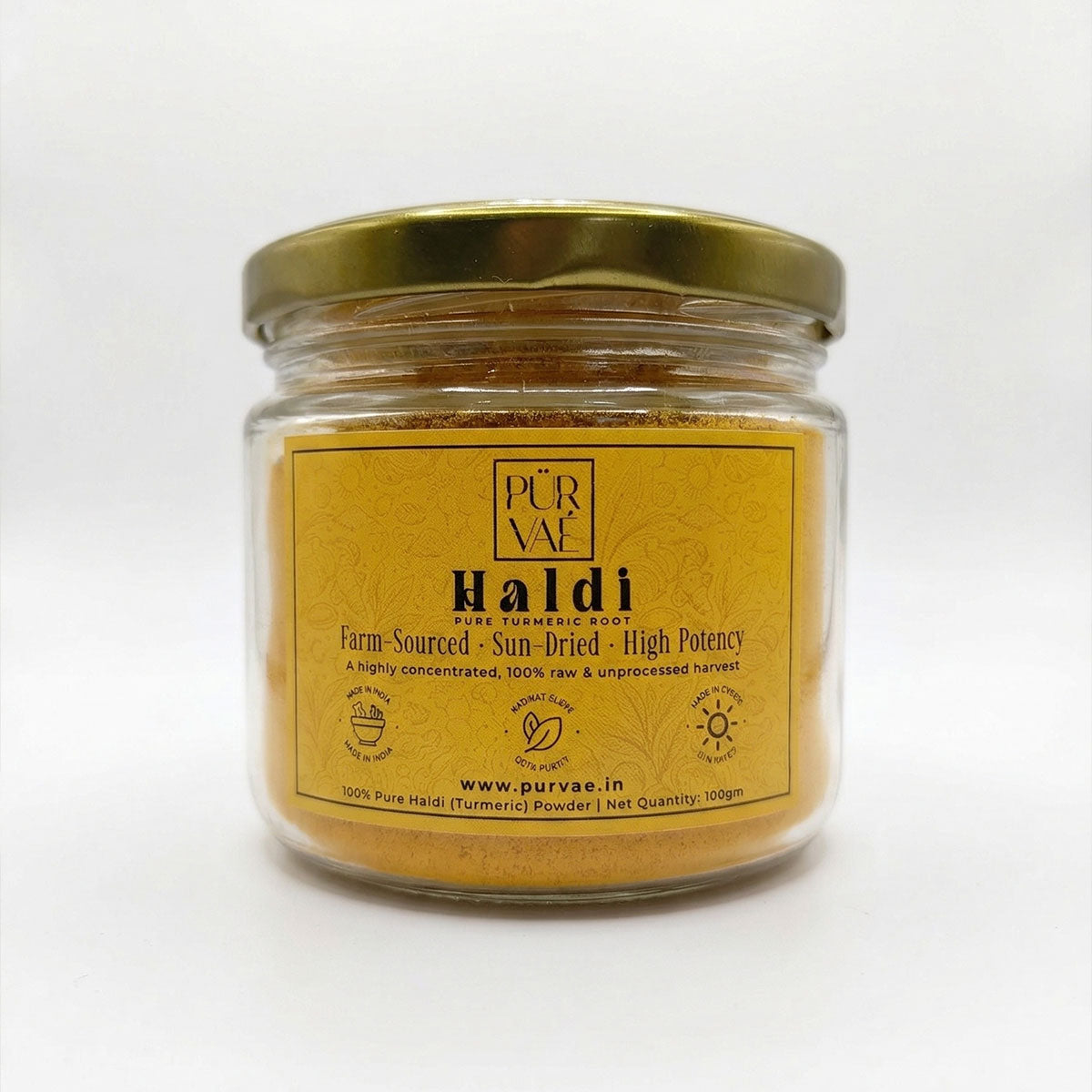 Purvae Pure Haldi Powder | High-Potency Farm-Sourced Turmeric