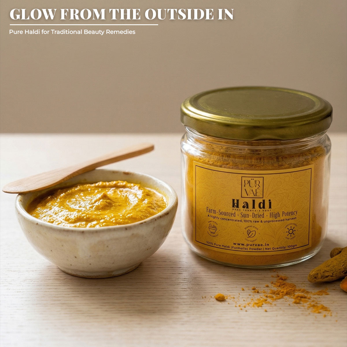 Purvae Pure Haldi Powder | High-Potency Farm-Sourced Turmeric