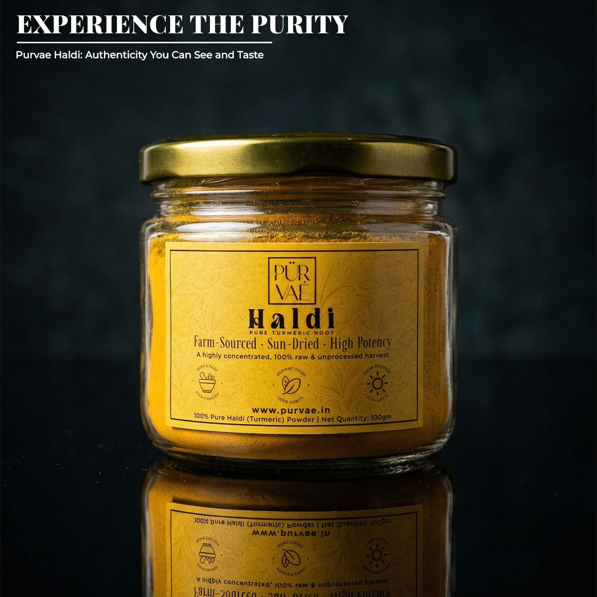 Purvae Pure Haldi Powder | High-Potency Farm-Sourced Turmeric