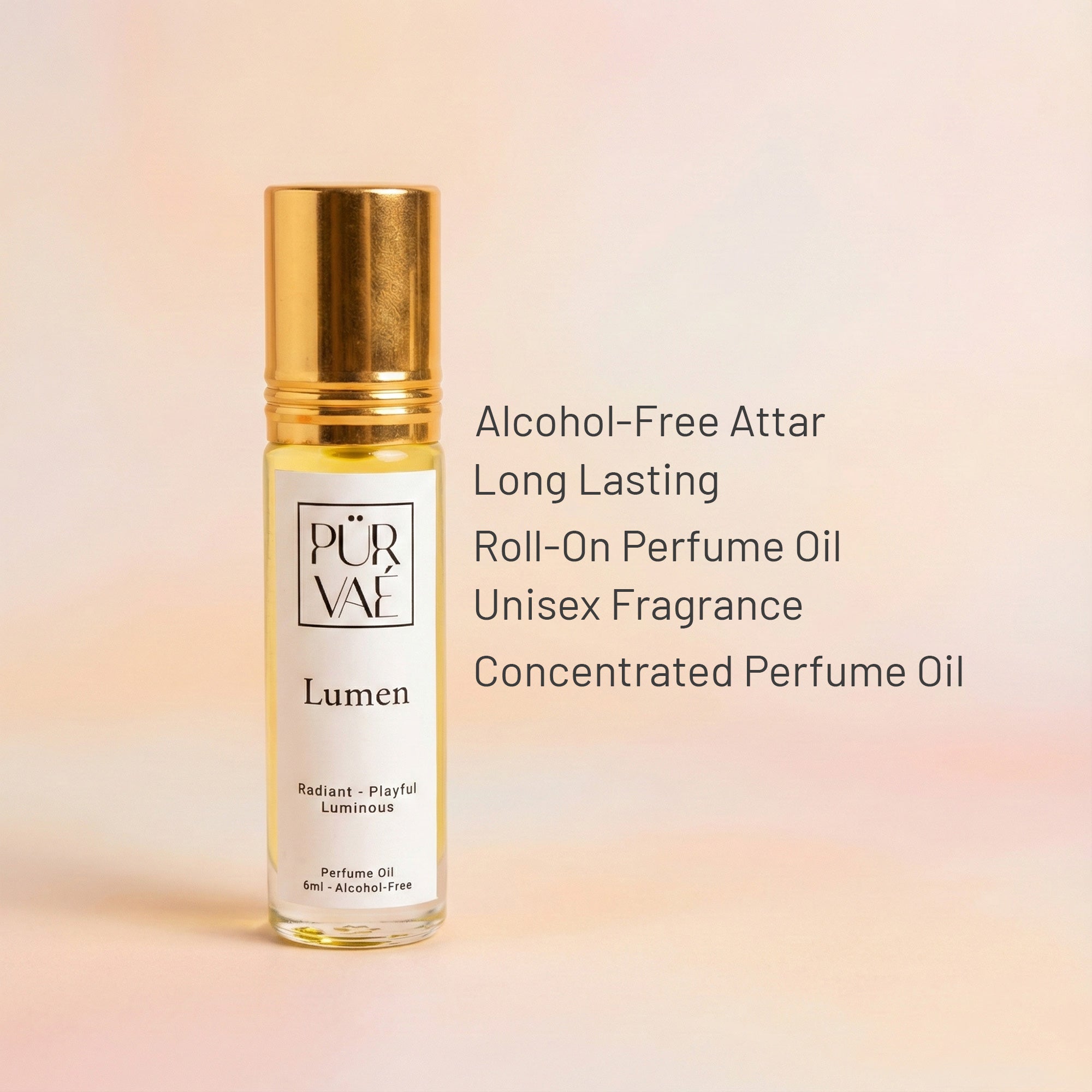 Purvae Lumen | Roll-On Pure Perfume Oil (Unisex, 48 hrs Long-Lasting)