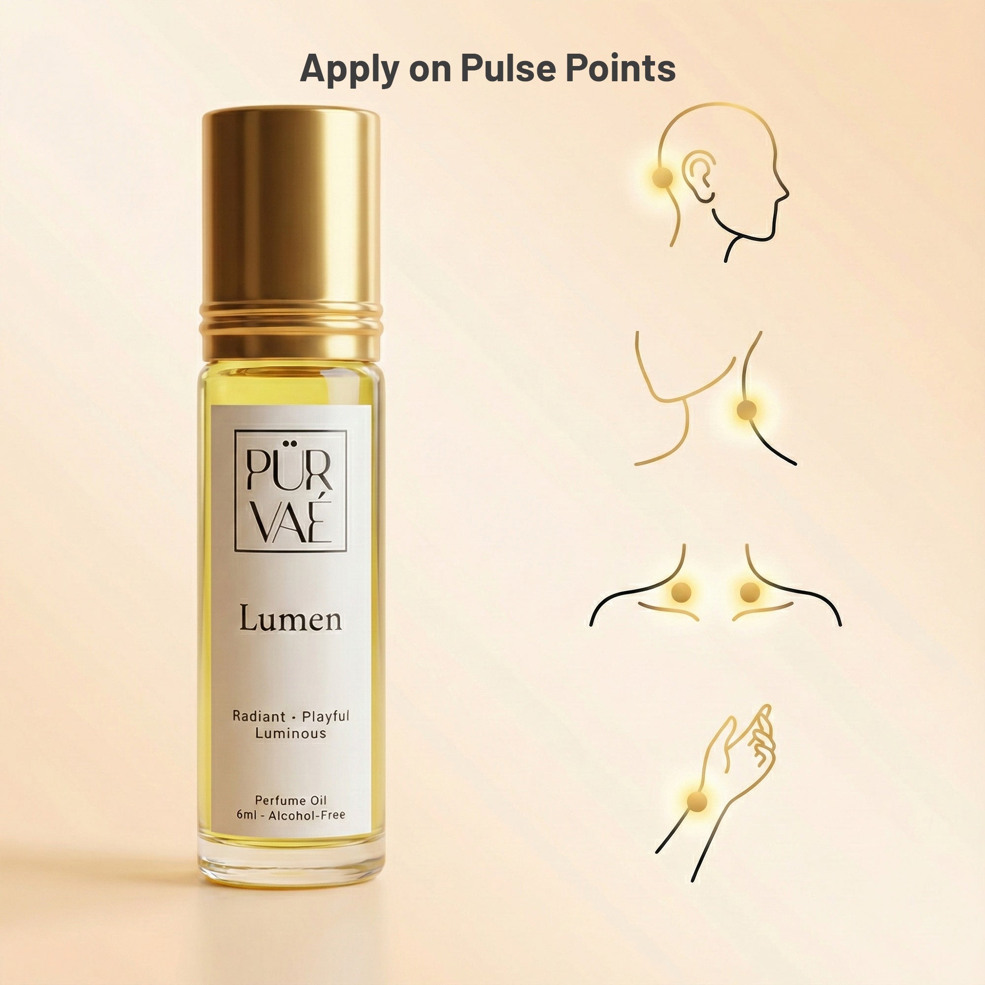 Purvae Lumen | Roll-On Pure Perfume Oil (Unisex, 48 hrs Long-Lasting)