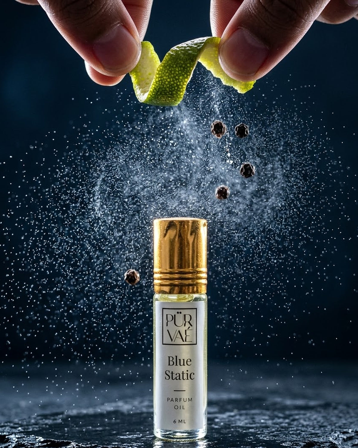 Bergamot peel mist in slow motion for Blue Static parfum oil