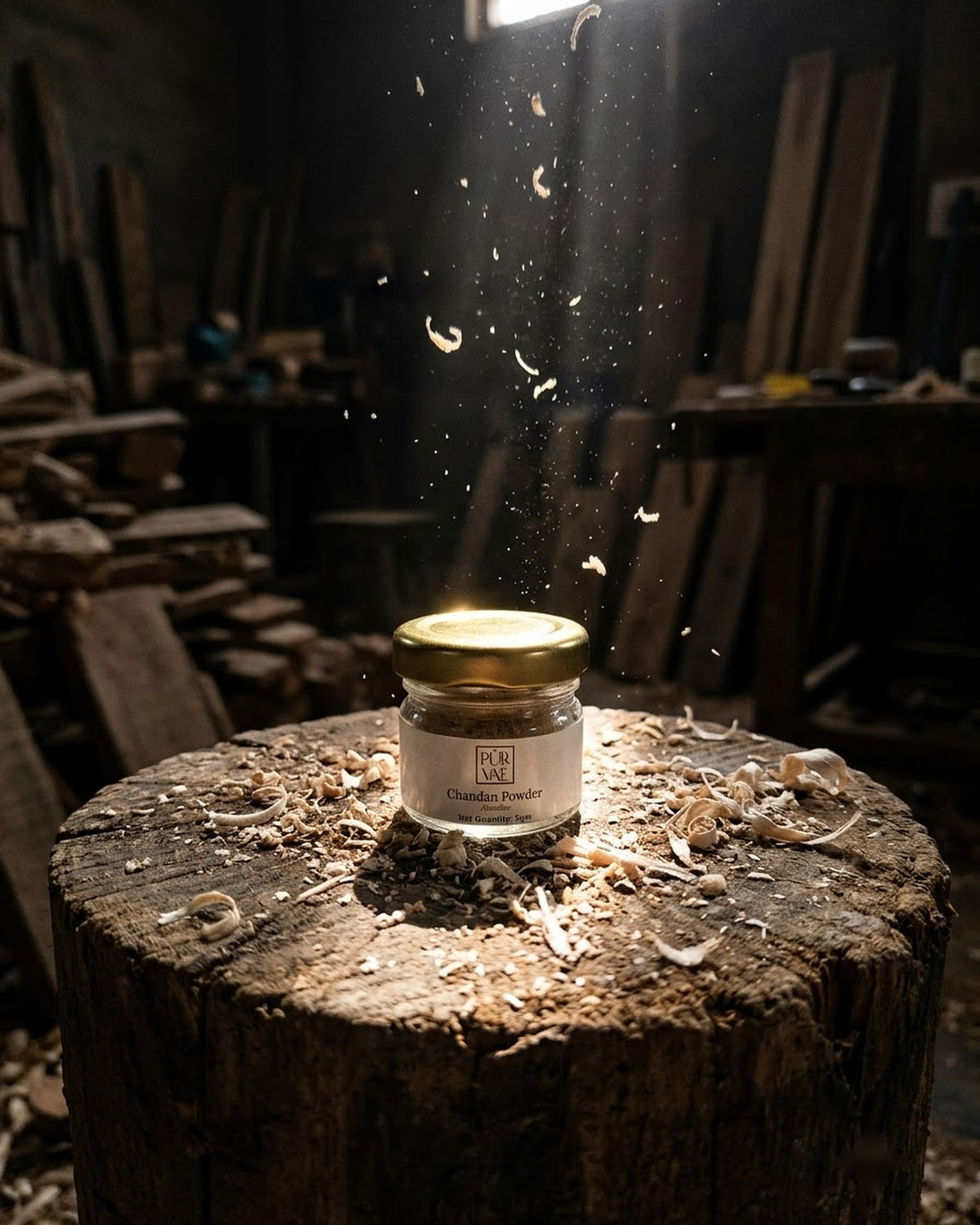 Chandan Powder 5 g jar styled on a ritual surface