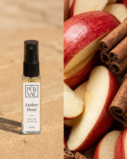Ember Hour beside sliced apples and cinnamon: the notes at a glance