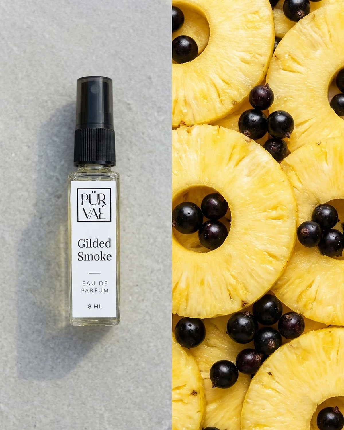 Gilded Smoke beside pineapple and blackcurrant: the notes at a glance