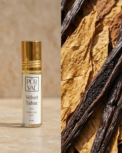 Velvet Tabac parfum oil split frame, two sizes